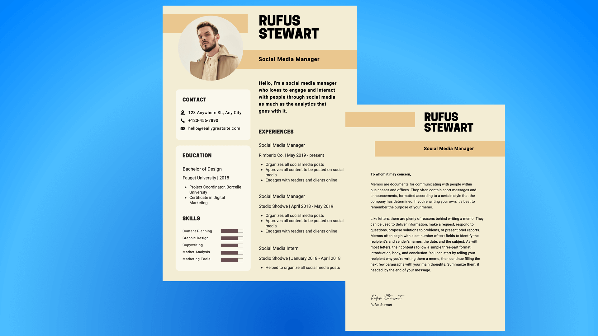 Beige modern resume template from Canva.