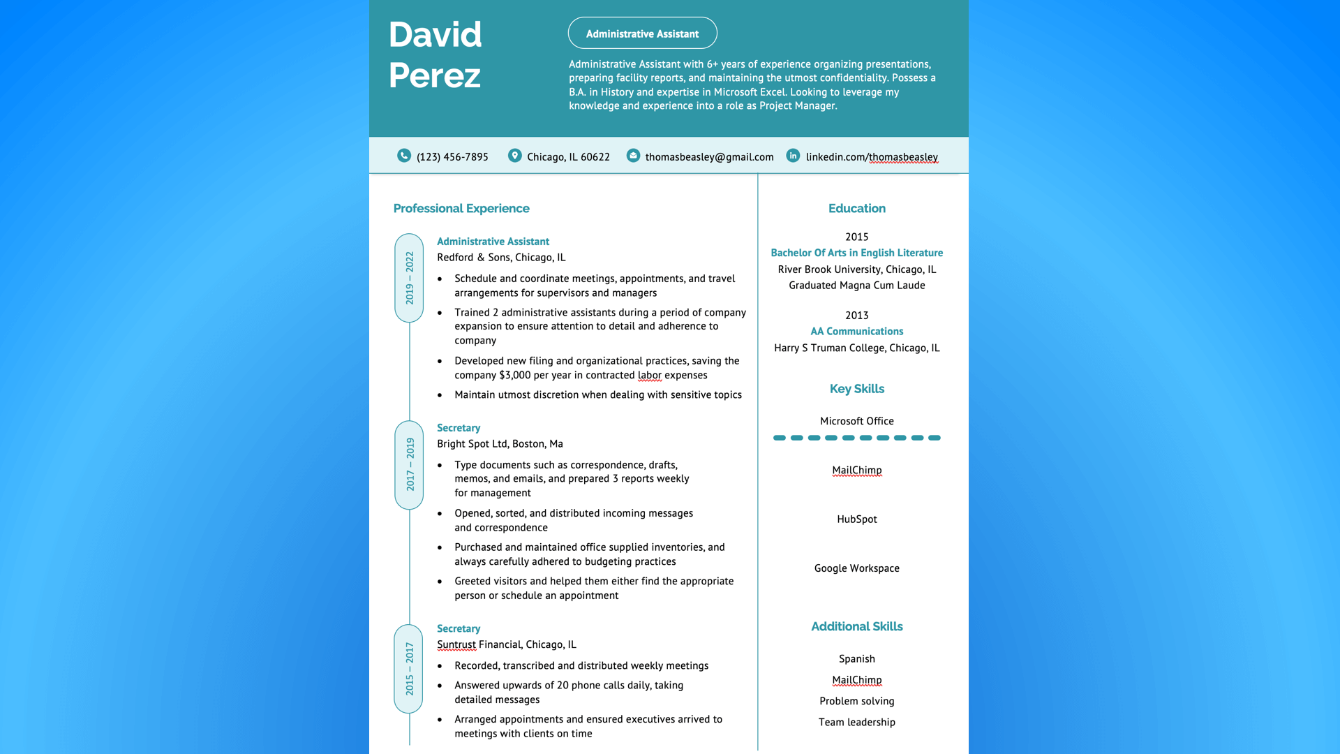 Standard resume by Resume Genius.