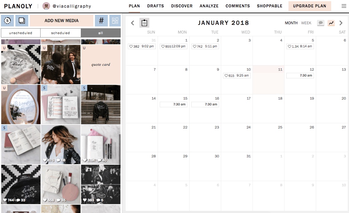 content tool: planoly