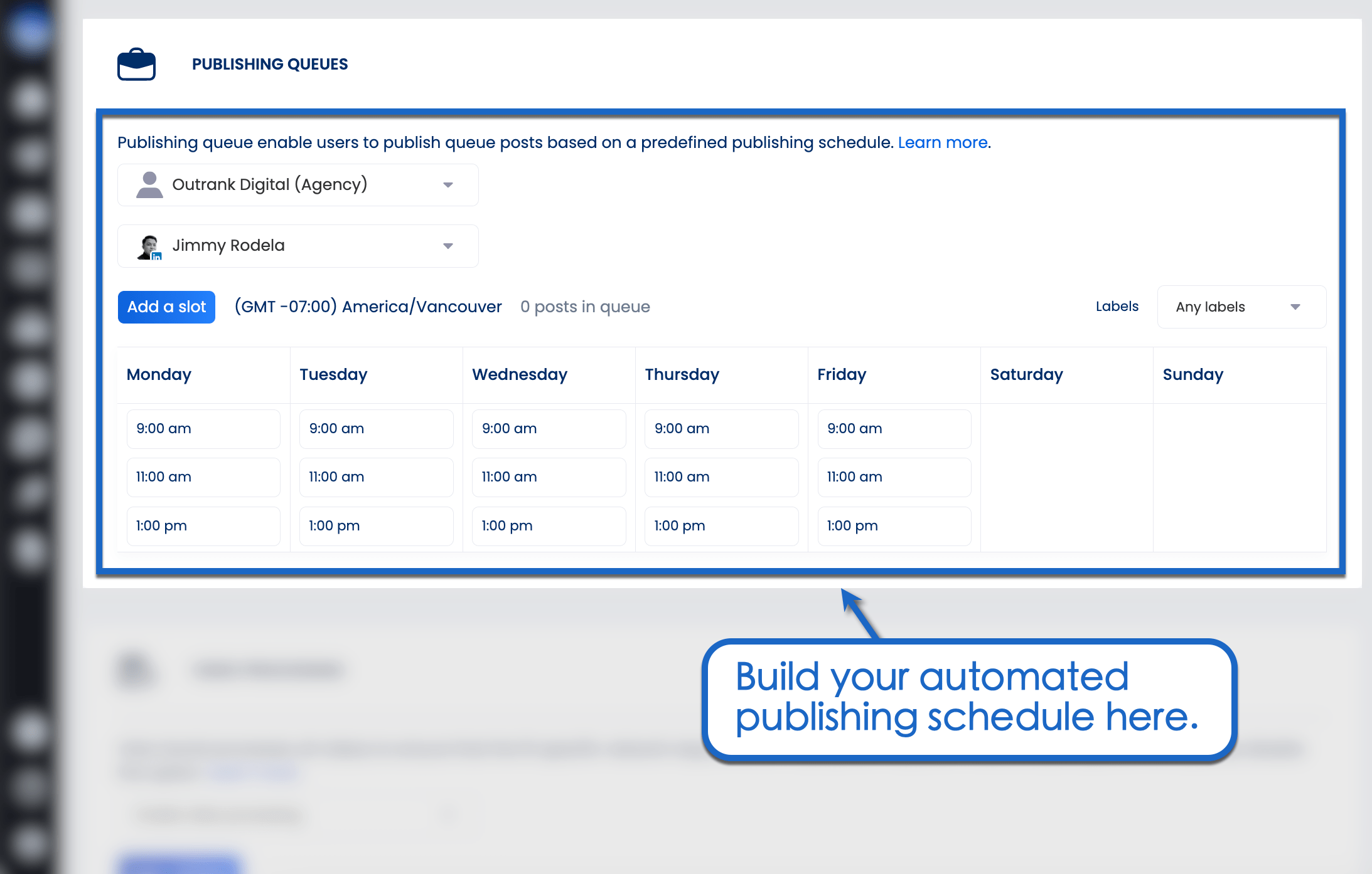 Schedule publish here.