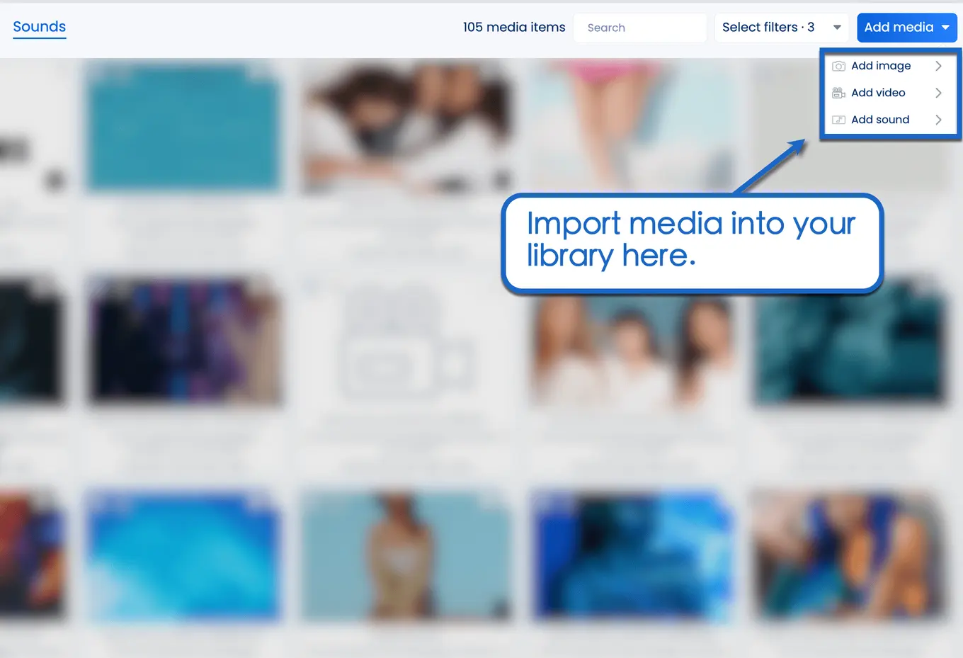Import media.