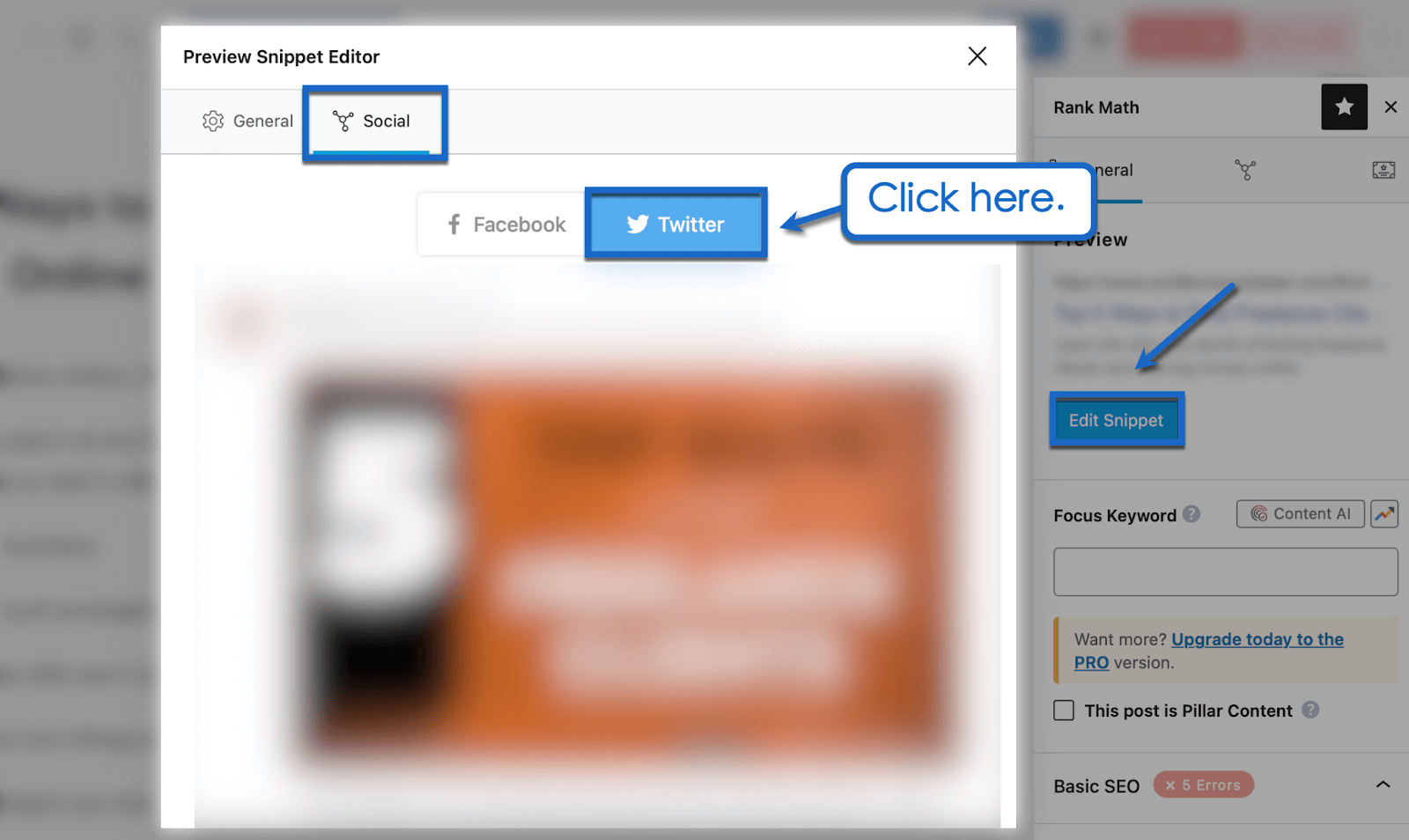 Preview snippet editor.