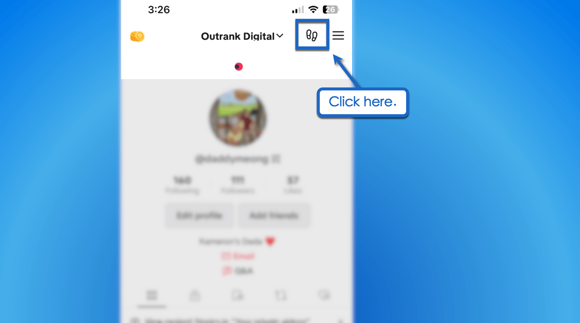 Tap the footprints icon.