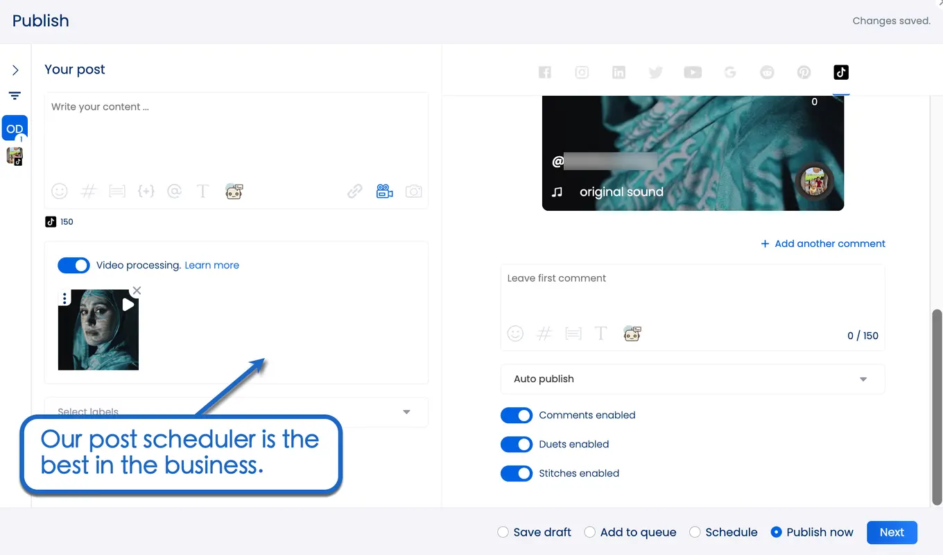 Schedule posts at the ideal posting times.