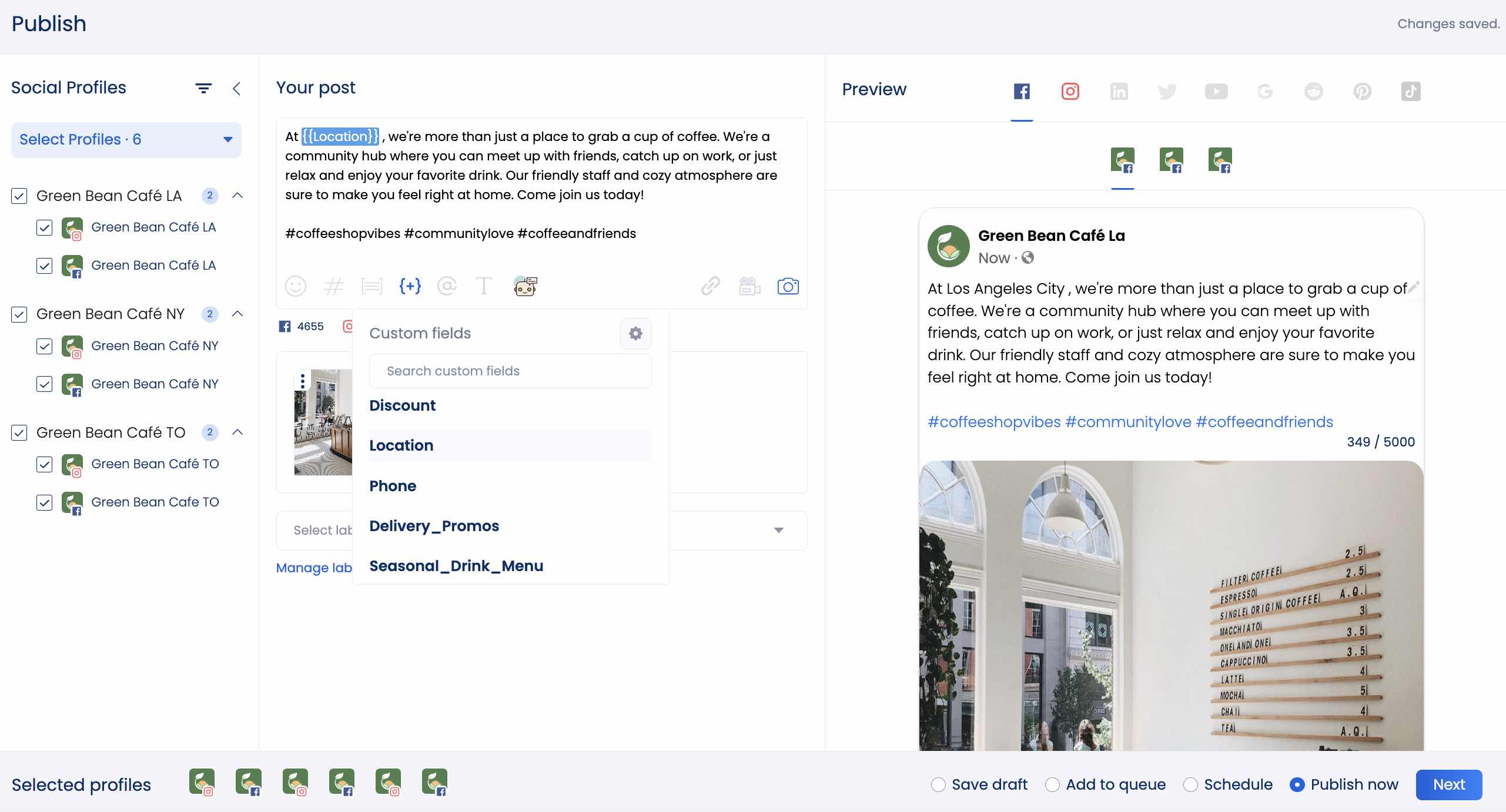 custom fields in Vista Social