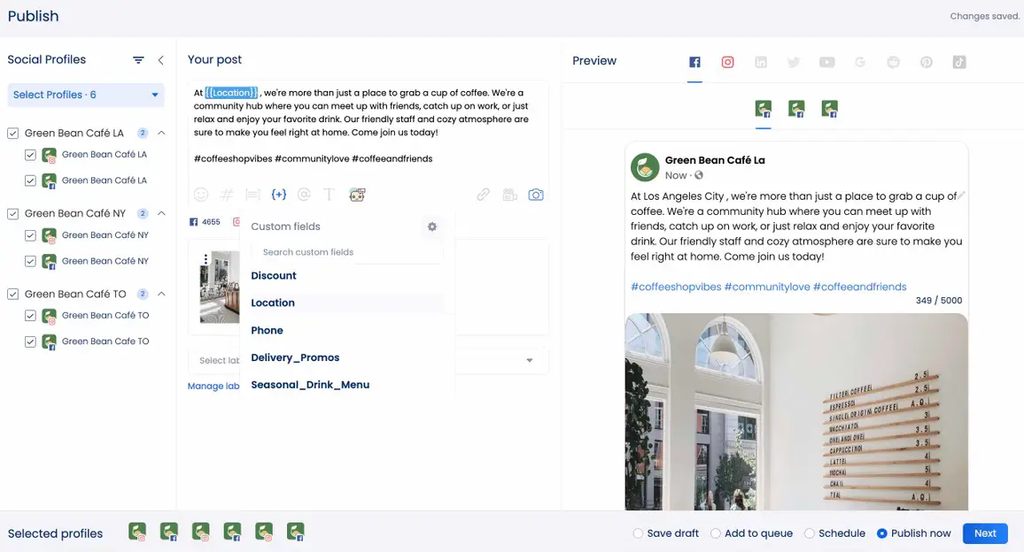 custom fields in Vista Social