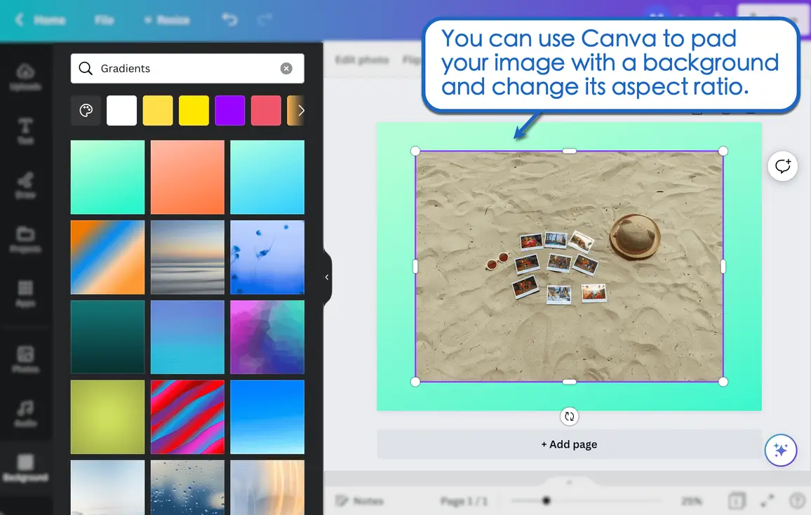 Pad your image with Canva.