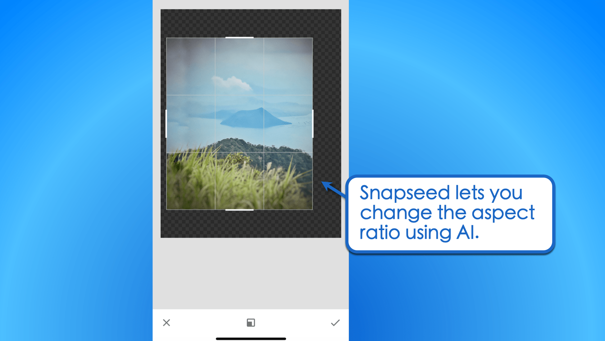 Use Snapseed to expand the borders of your image and match a different aspect ratio.