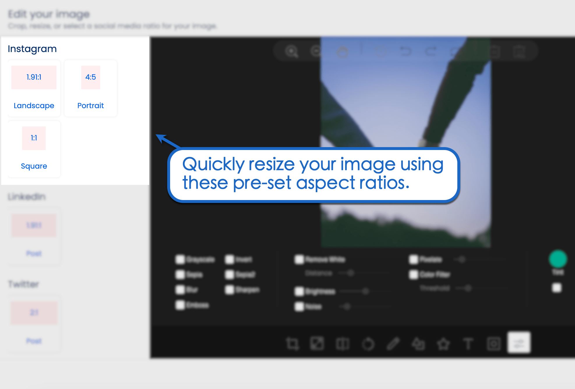 Vista Social already has resizing templates based on the best Instagram aspect ratios.