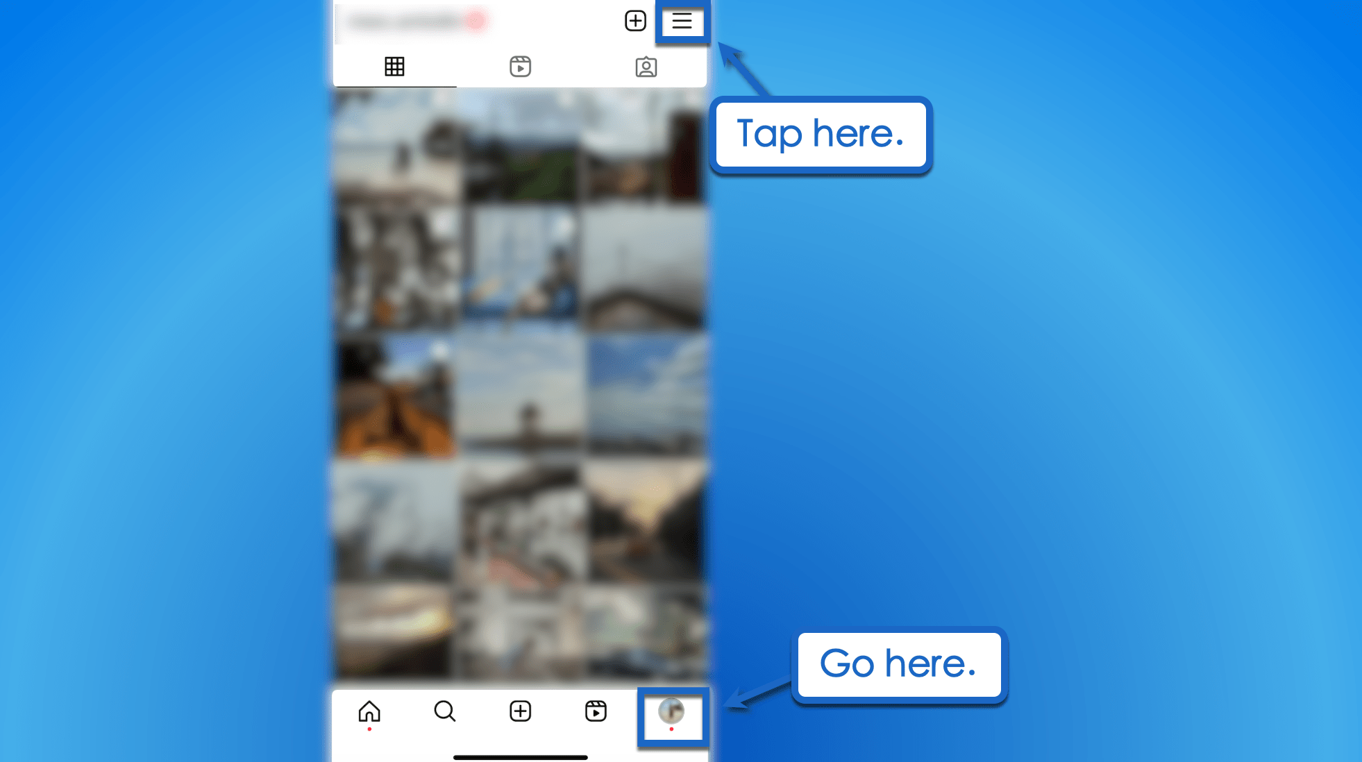 Log into Instagram and head to the profile page.