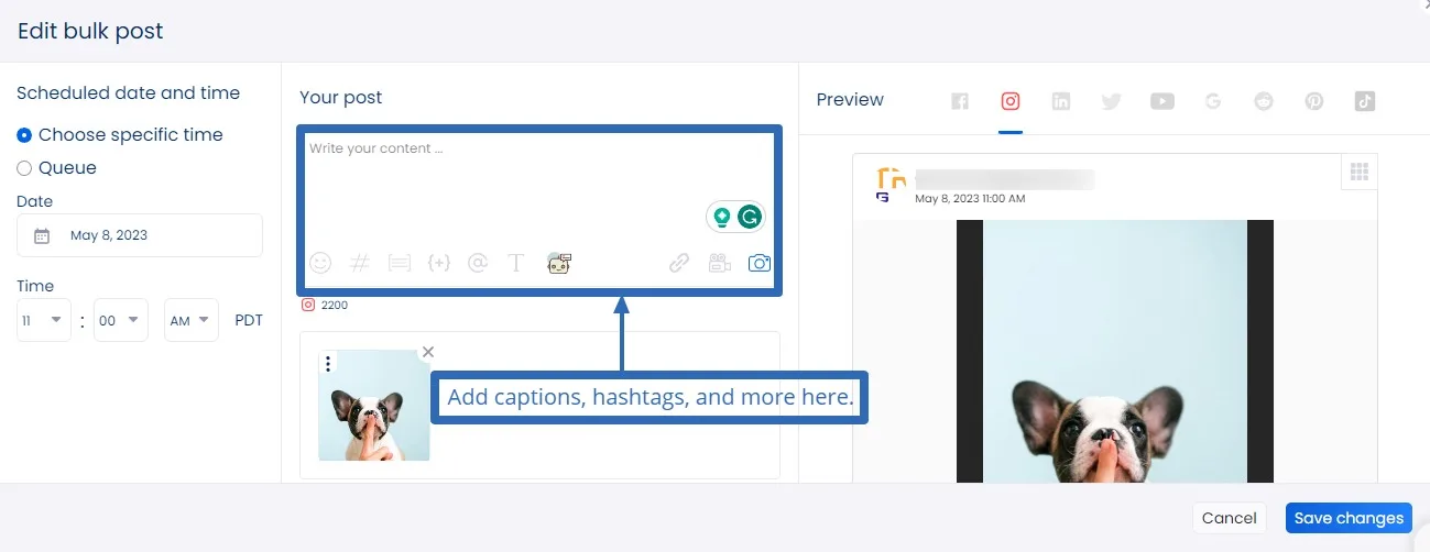 Instagram Community Guideline: Add captions, hashtags and more.