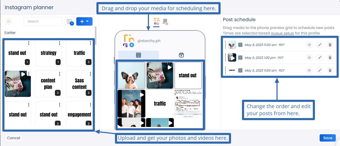 Instagram Community Guideline: Drag or drop media.