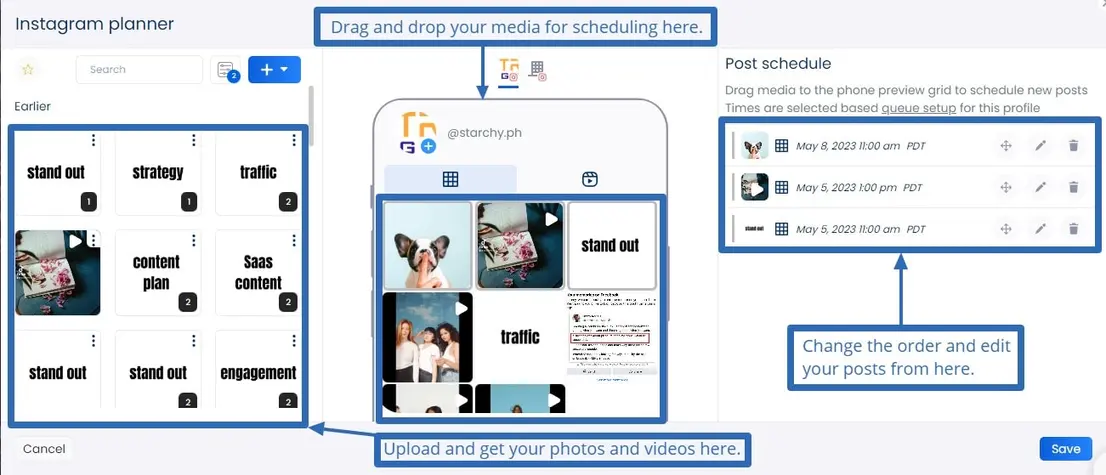 Instagram Community Guideline: Drag or drop media.