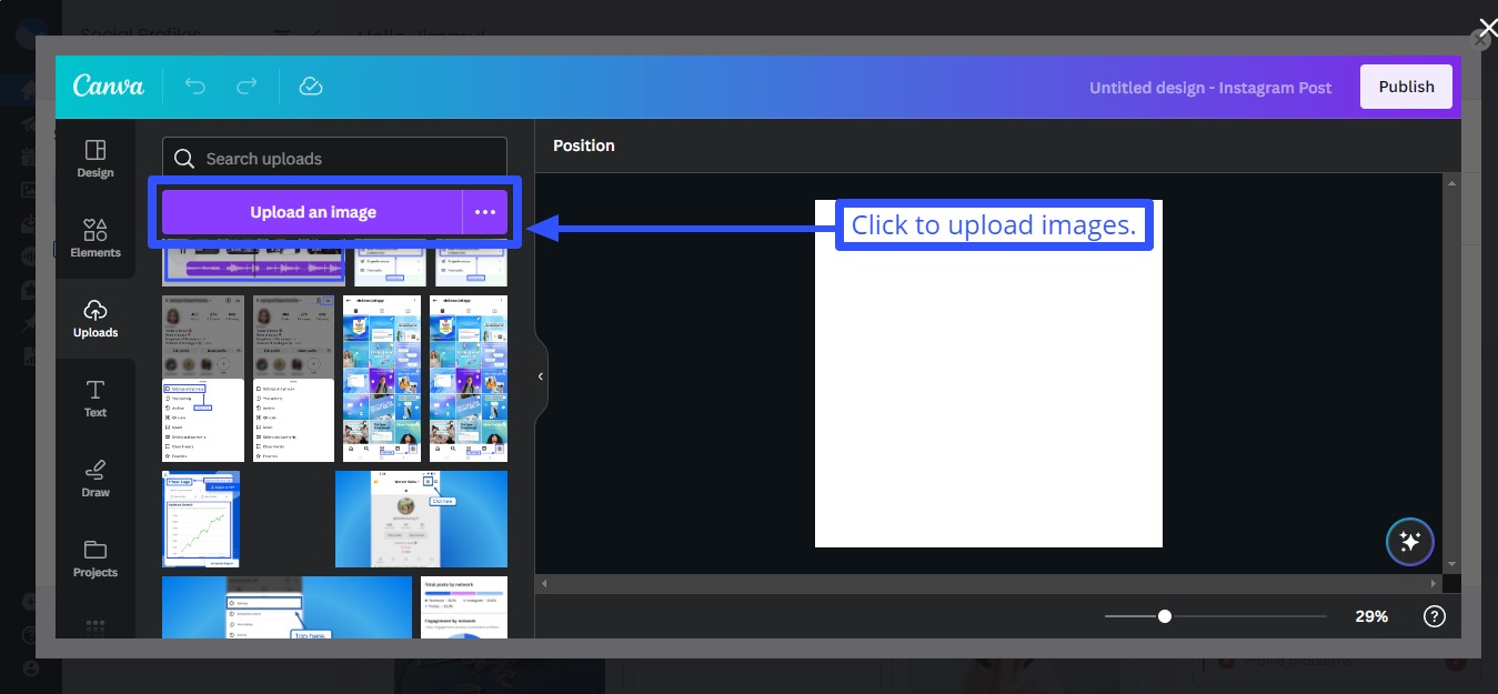 Click upload images.
