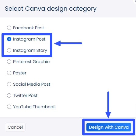 Choose your design category.