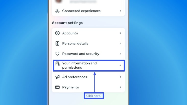 Click on information and permissions.