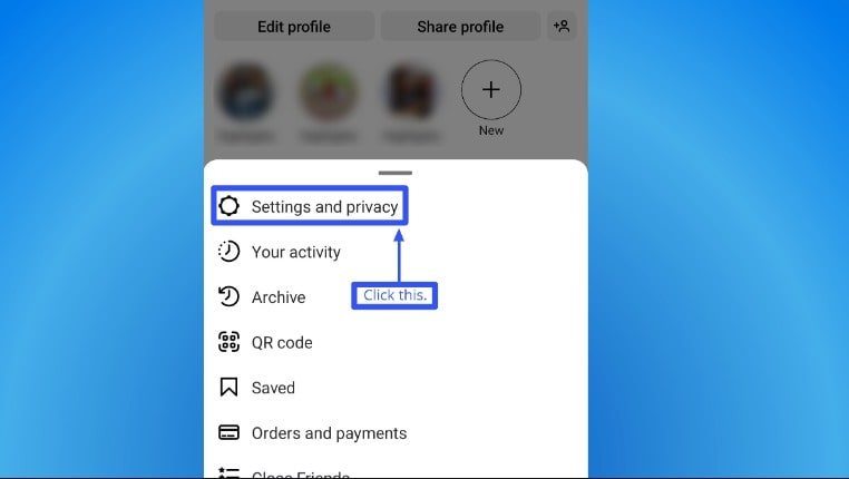 Settings and Privacy.