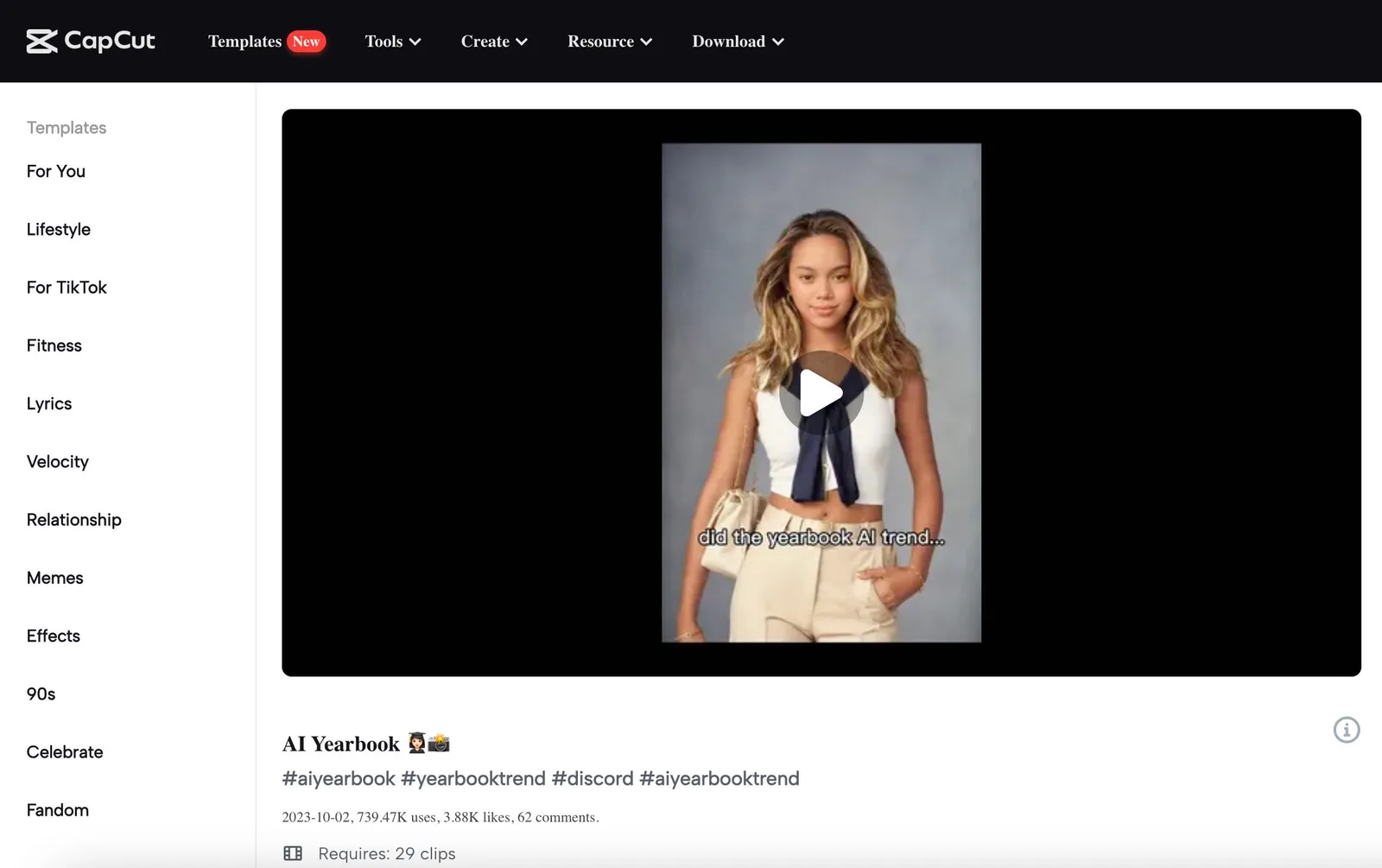 The AI Yearbook Trend Template Free
