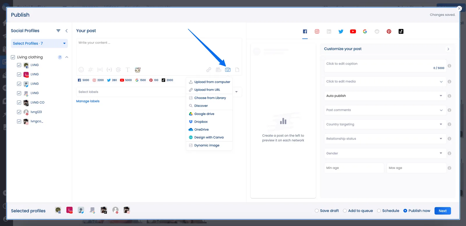 Attaching images, videos, and other media to your posts