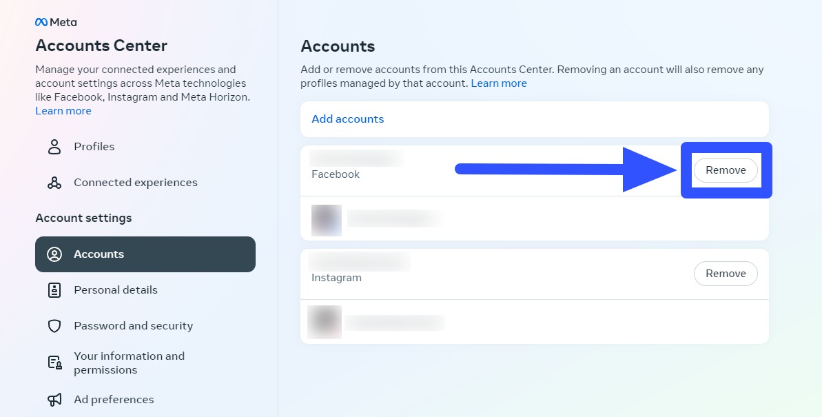 How to Unlink Facebook and Instagram3