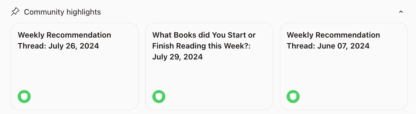 Books subreddit community highlights.