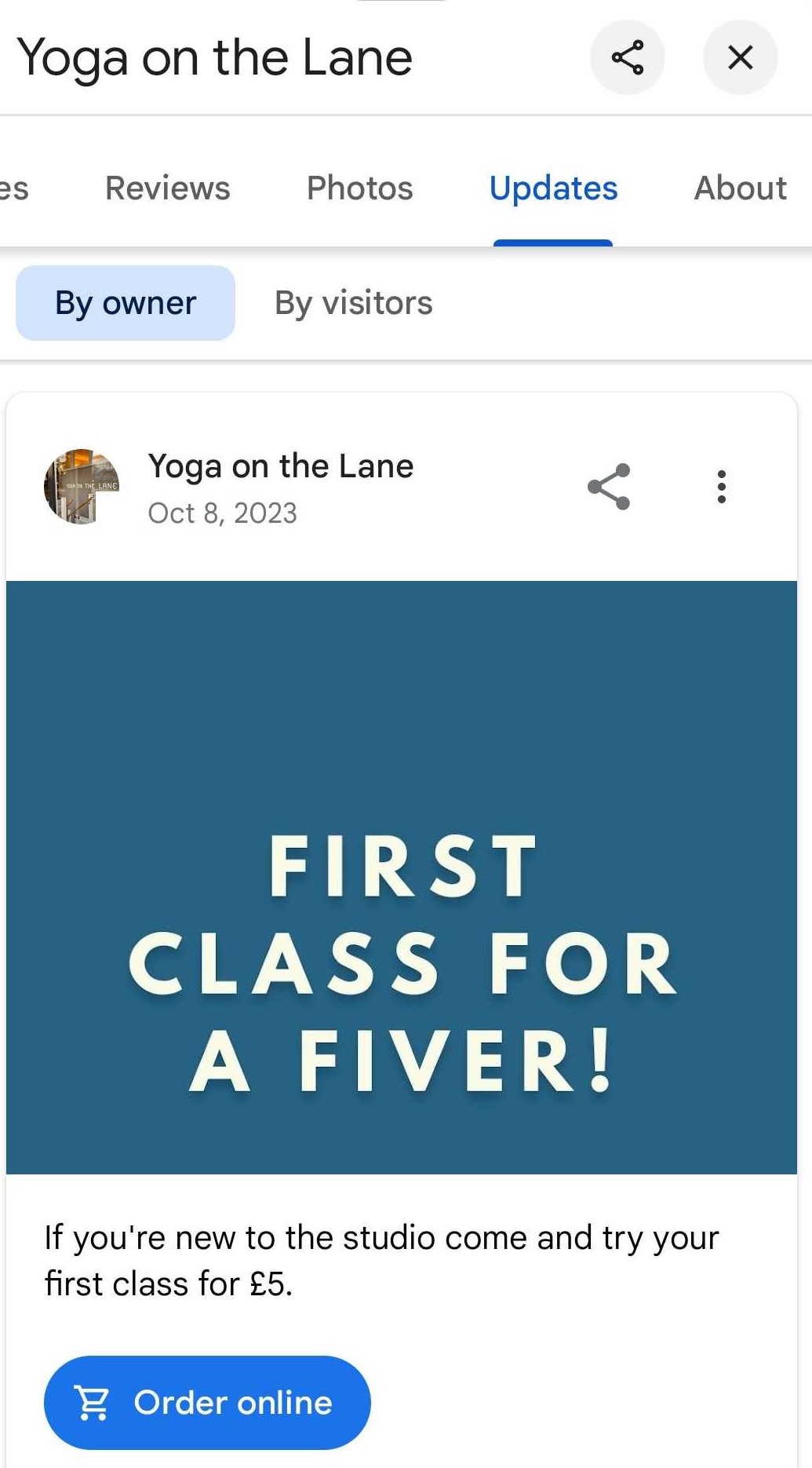 Future-Proof Your Google Business Profile for Local Search. Google Maps results for Yoga on the Lane and their updates.
