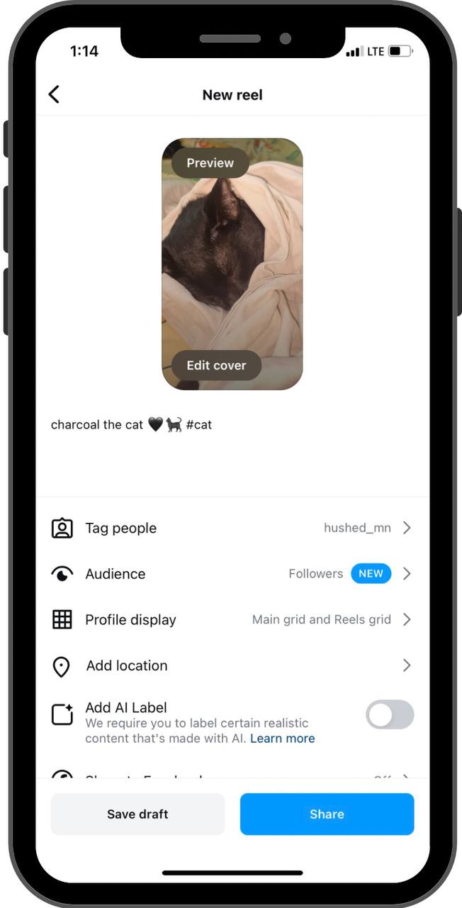 Instagram Collab Posts Step 5 in Creating Reels