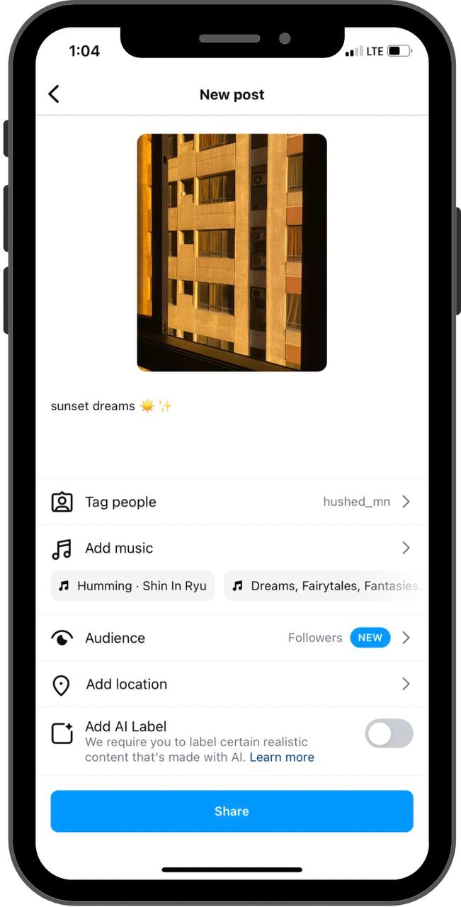 Instagram Collab Posts Step 6 in Creating