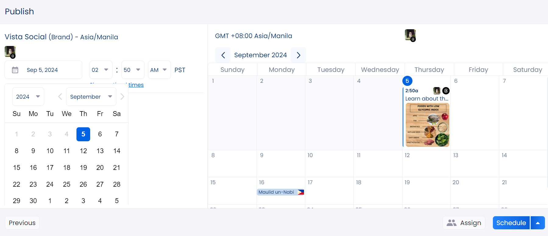 Steps to Schedule Thread Posts in Vista Social 6
