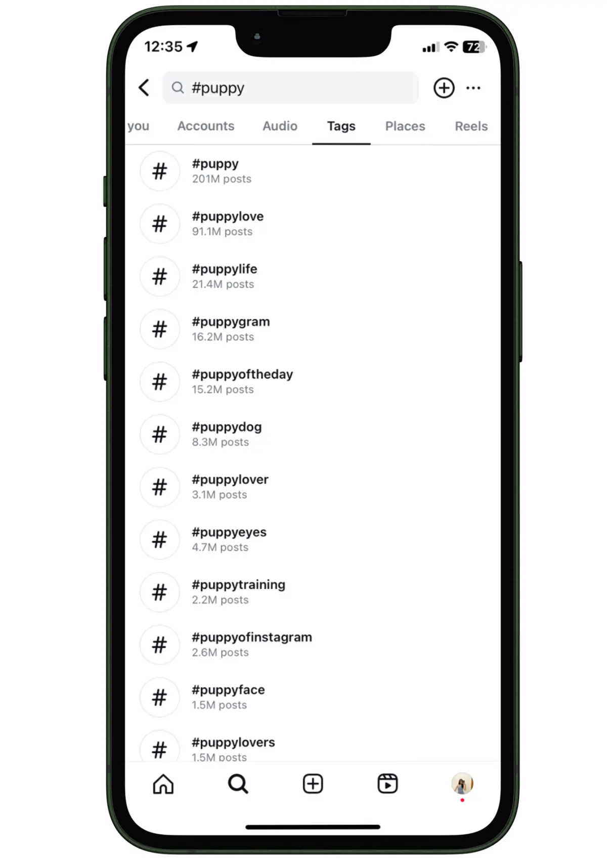 Trending Instagram Hashtags Step 3in Searching for Hashtags