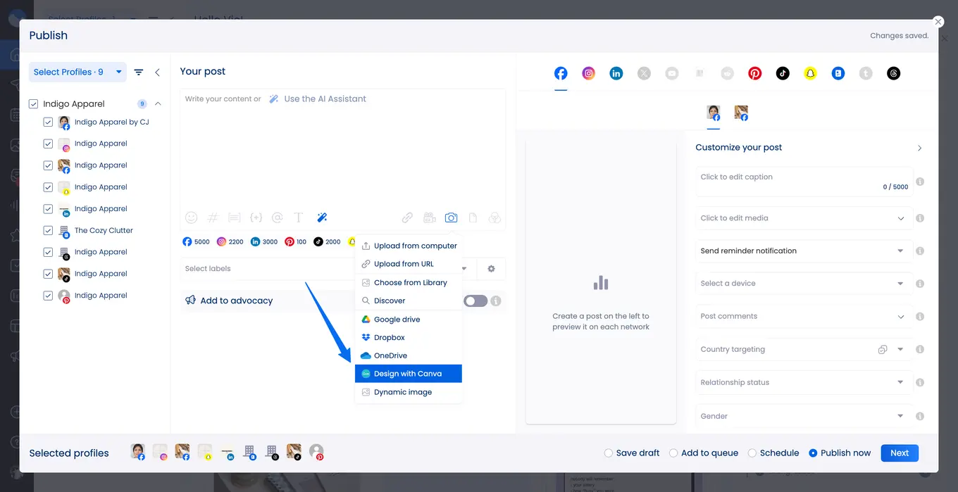 Vista Social Canva Integration 