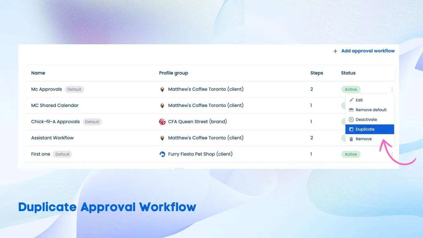 Vista Social interface of the duplicate approval workflow, where it's highlighted where the user can tag if the post is a duplicate.