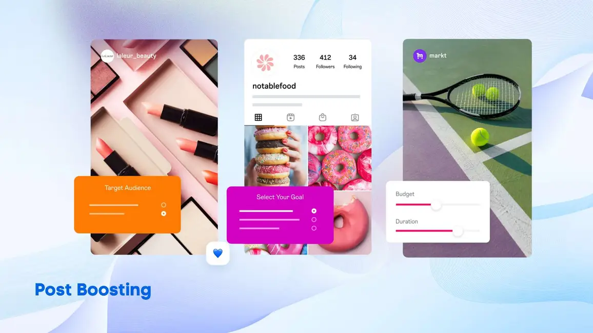 Vista social interface showing how to set up automatic post boosting directly on the software.