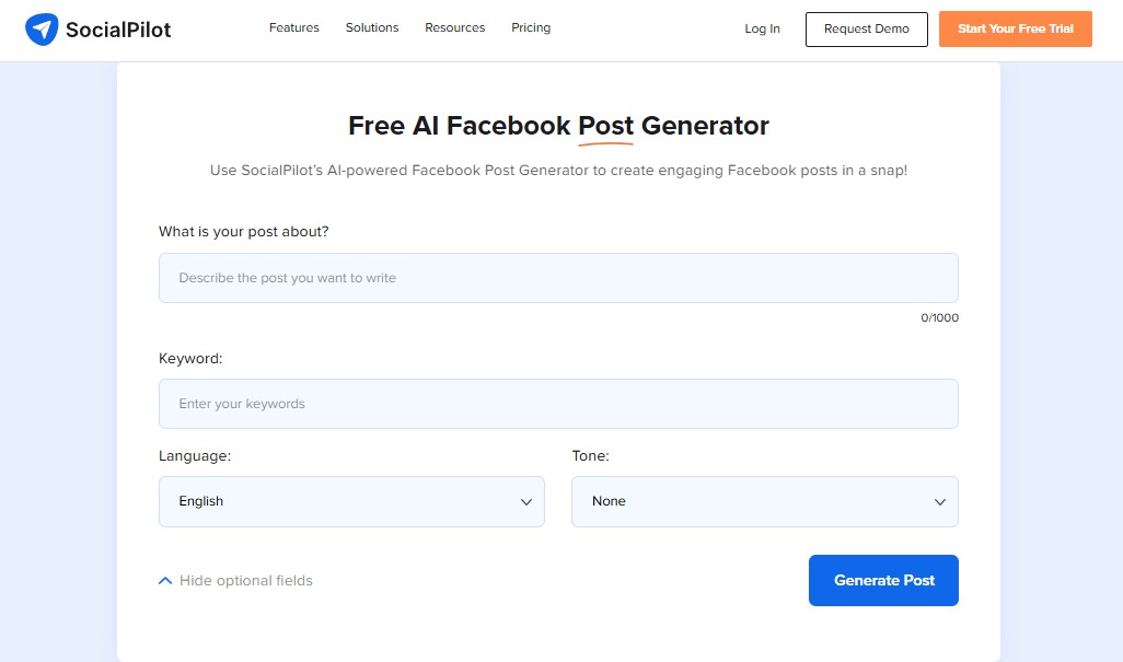 Facebook Post Generator11