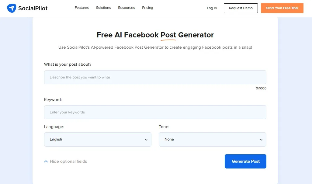 Facebook Post Generator11