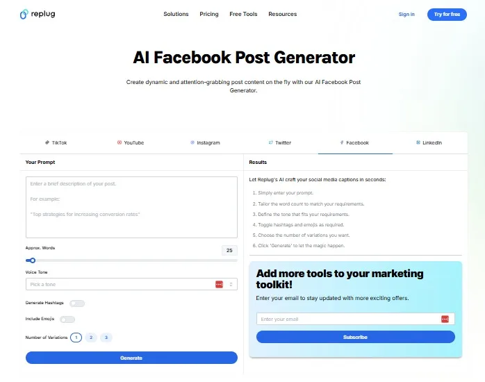 Facebook Post Generator13