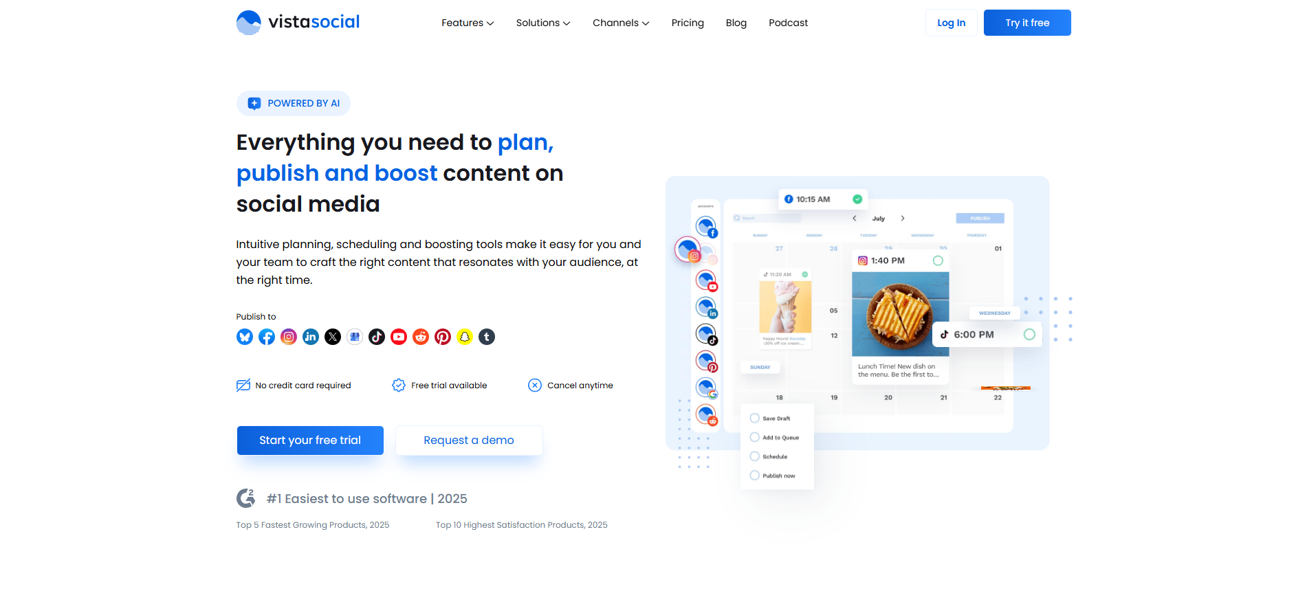Vista Social's scheduling tool