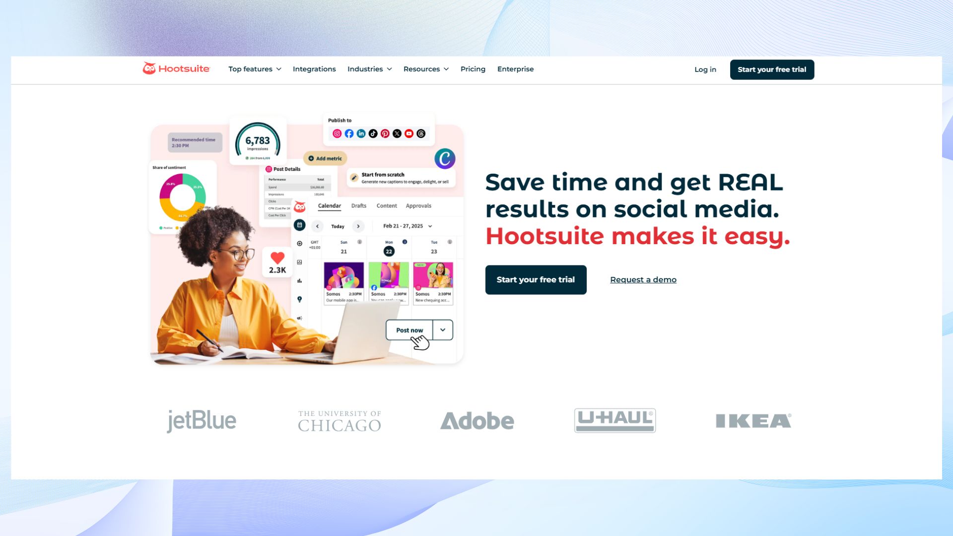 Hootsuite homepage