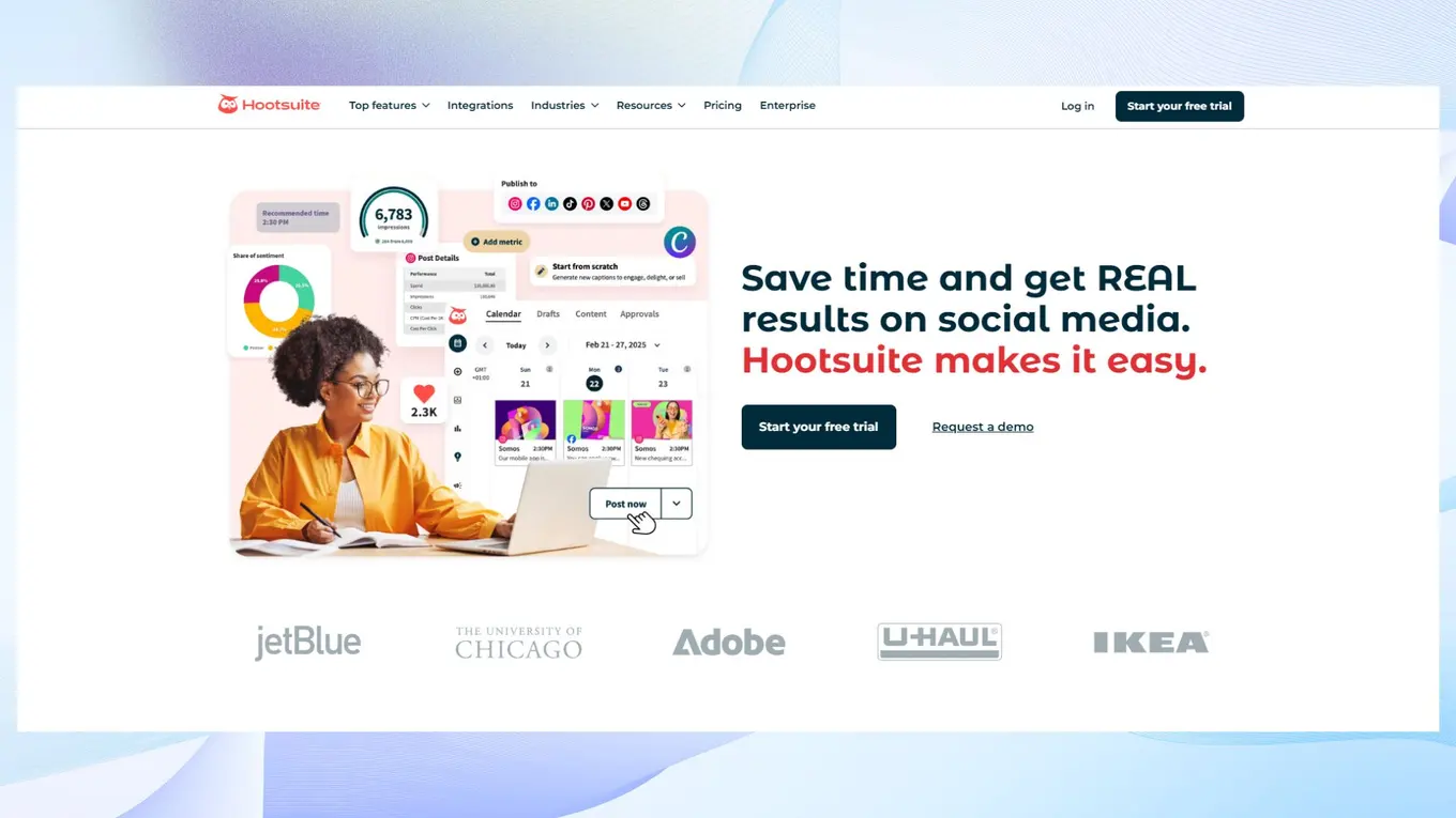 Hootsuite homepage