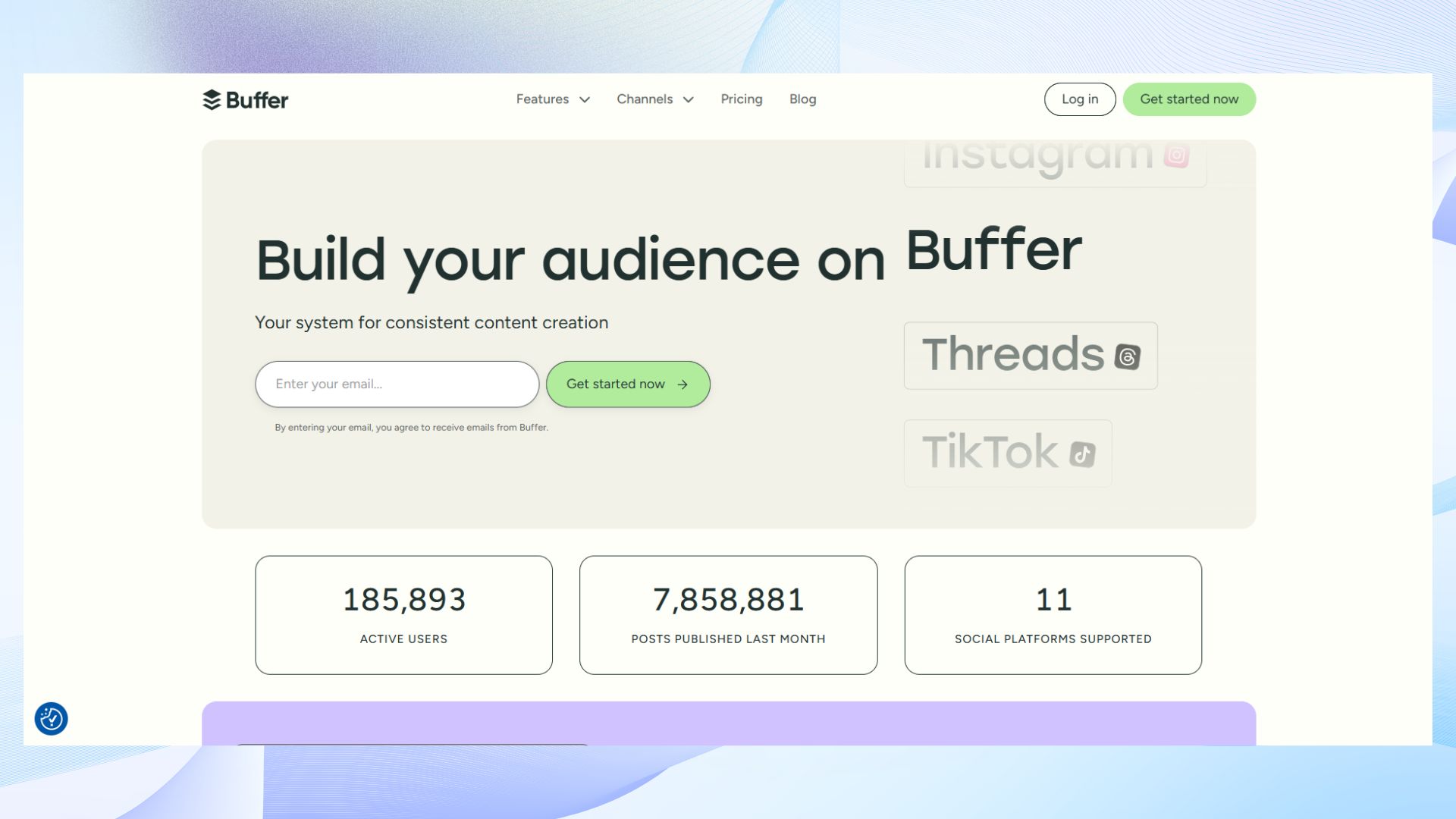 Buffer homepage