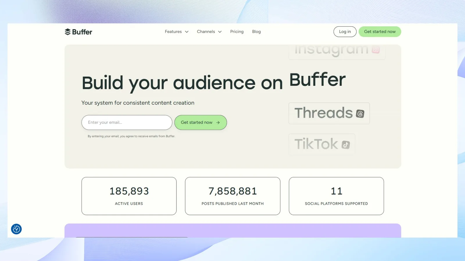 Buffer homepage