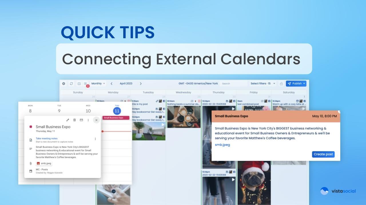 Connecting External Calendars to Vista Social (Google Calendar, iCal, ICS)