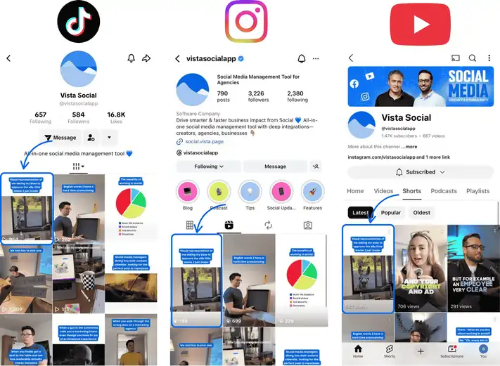 Repurpose high-performing tiktoks in other platforms