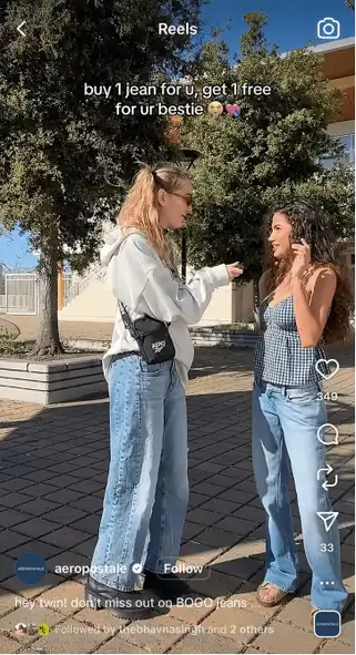 An example of an Instagram Reel using a compelling caption to make a sale.
