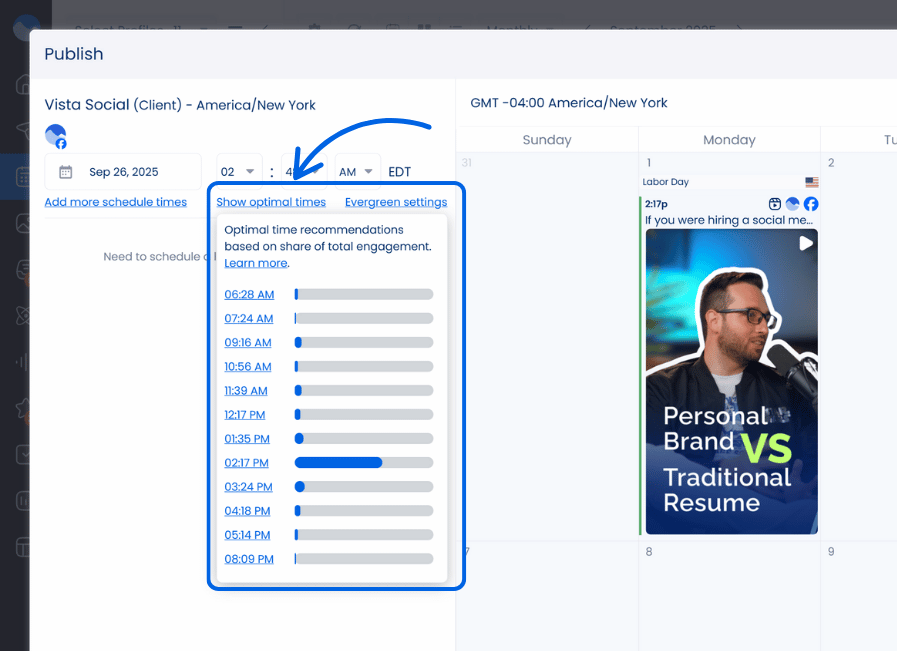 cross-posting on social media: choosing optimal times for posting