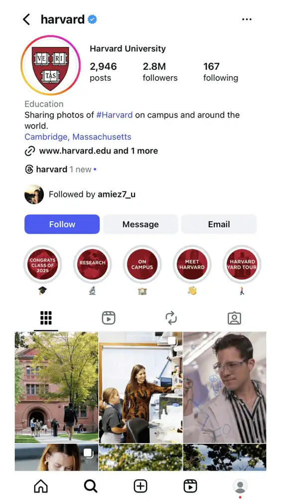 Harvard Instagram highlights