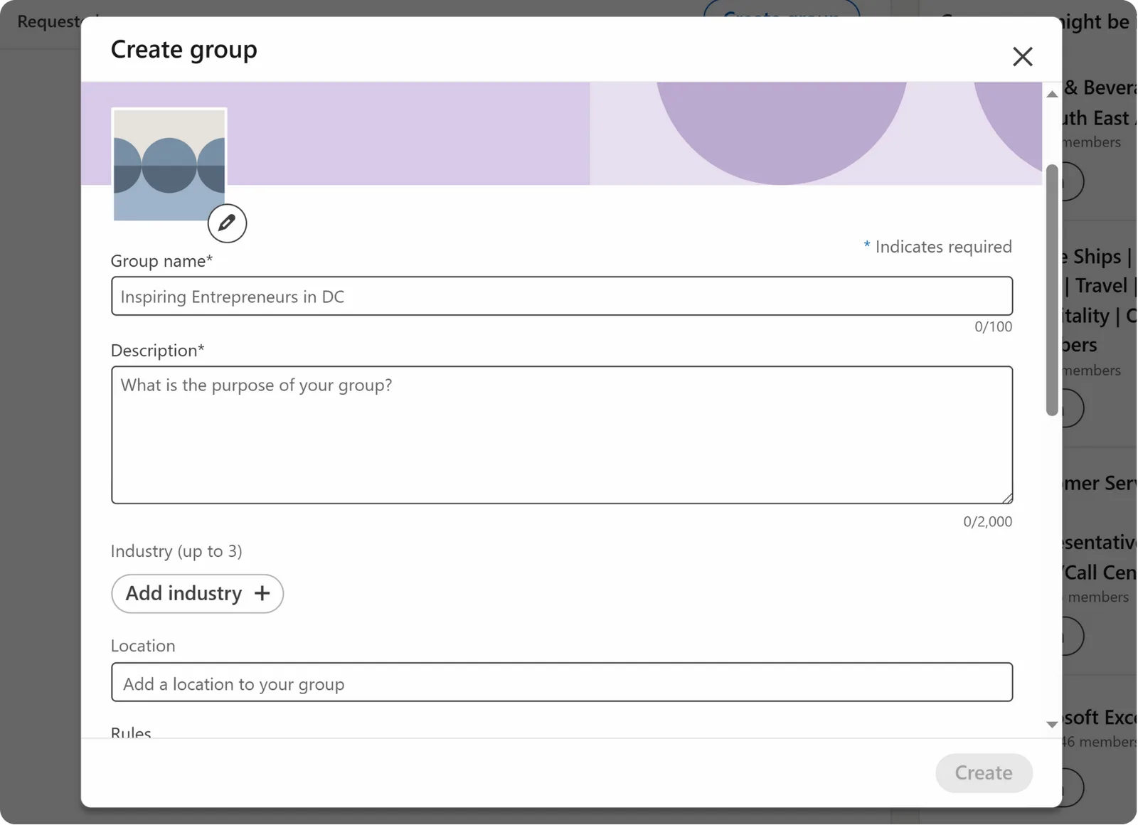 how to create your own linkedin group