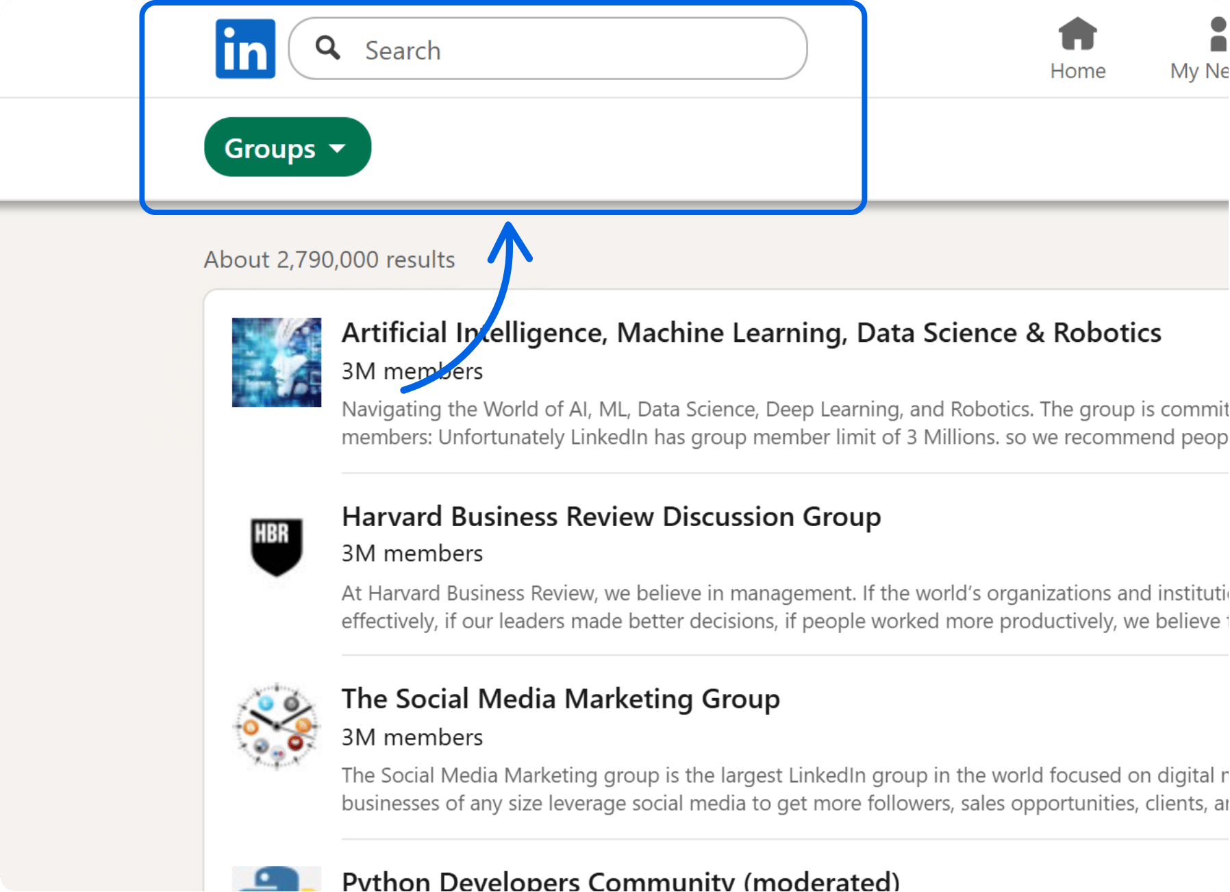 how to find linkedin groups?
