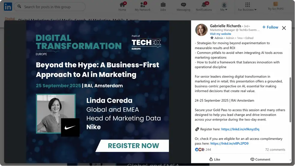 Hosting webinars in linkedin groups