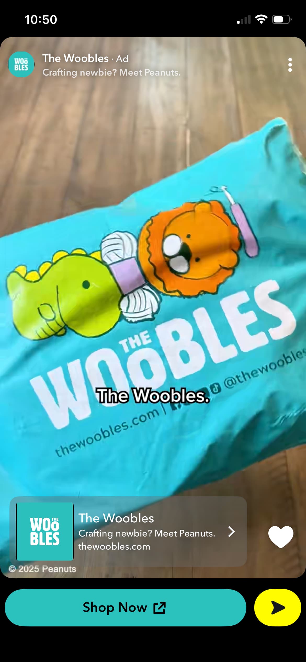 A screenshot of a snap ad.